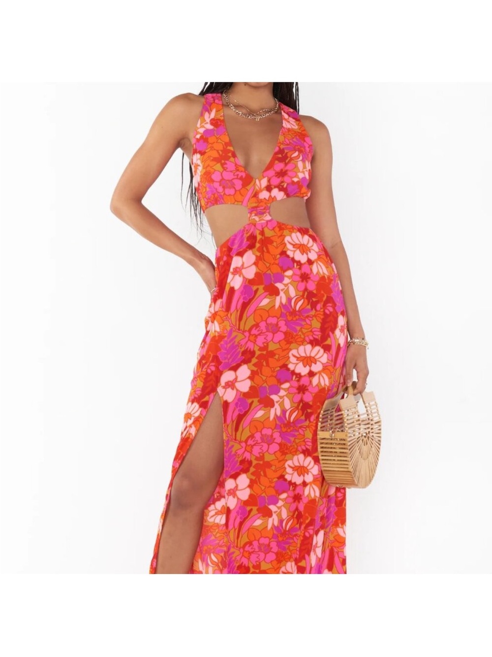 Show Me Your Mumu Orange & Pink Tina Floral Maxi Dress XL/XXL
